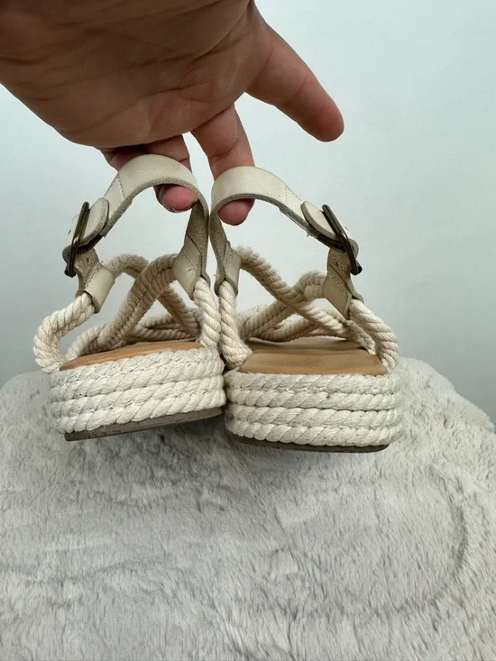 American Eagle Rope Espadrille Sandel Flat Boho Coastal Summer Slingback Sz 8 - Picture 6 of 13